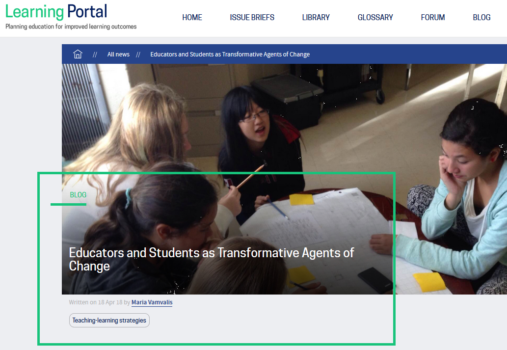 Educators and students as transformative agents of change